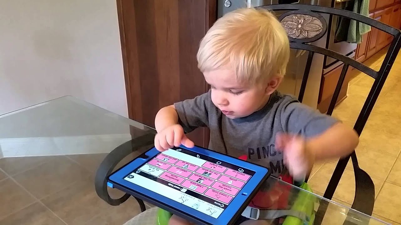 Westin using Proloquo2Go on his iPad to Talk
