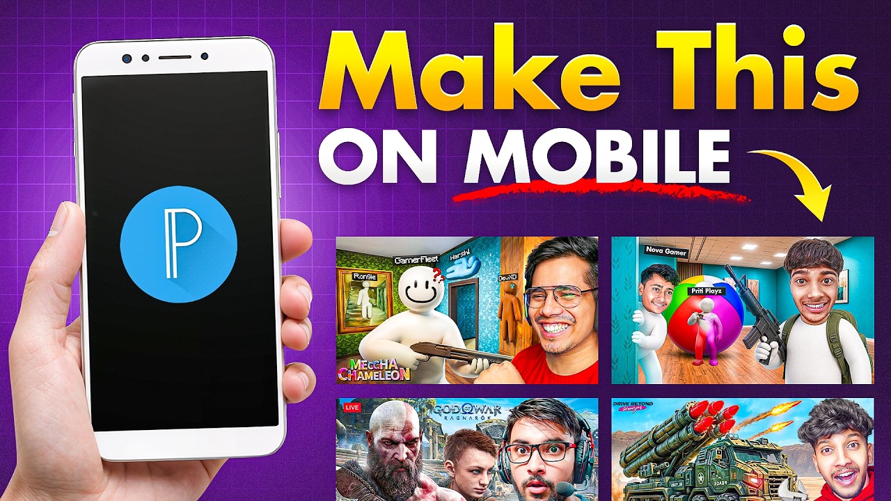 How to Make HD Gaming Thumbnails in Mobile? (PixelLab Tutorial)