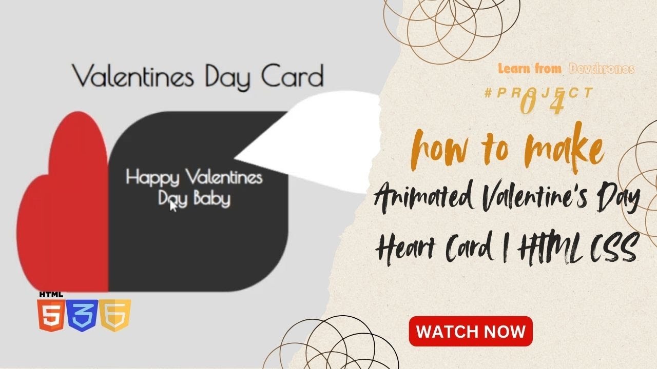 Animated Valentine's Day Heart Card | HTML CSS