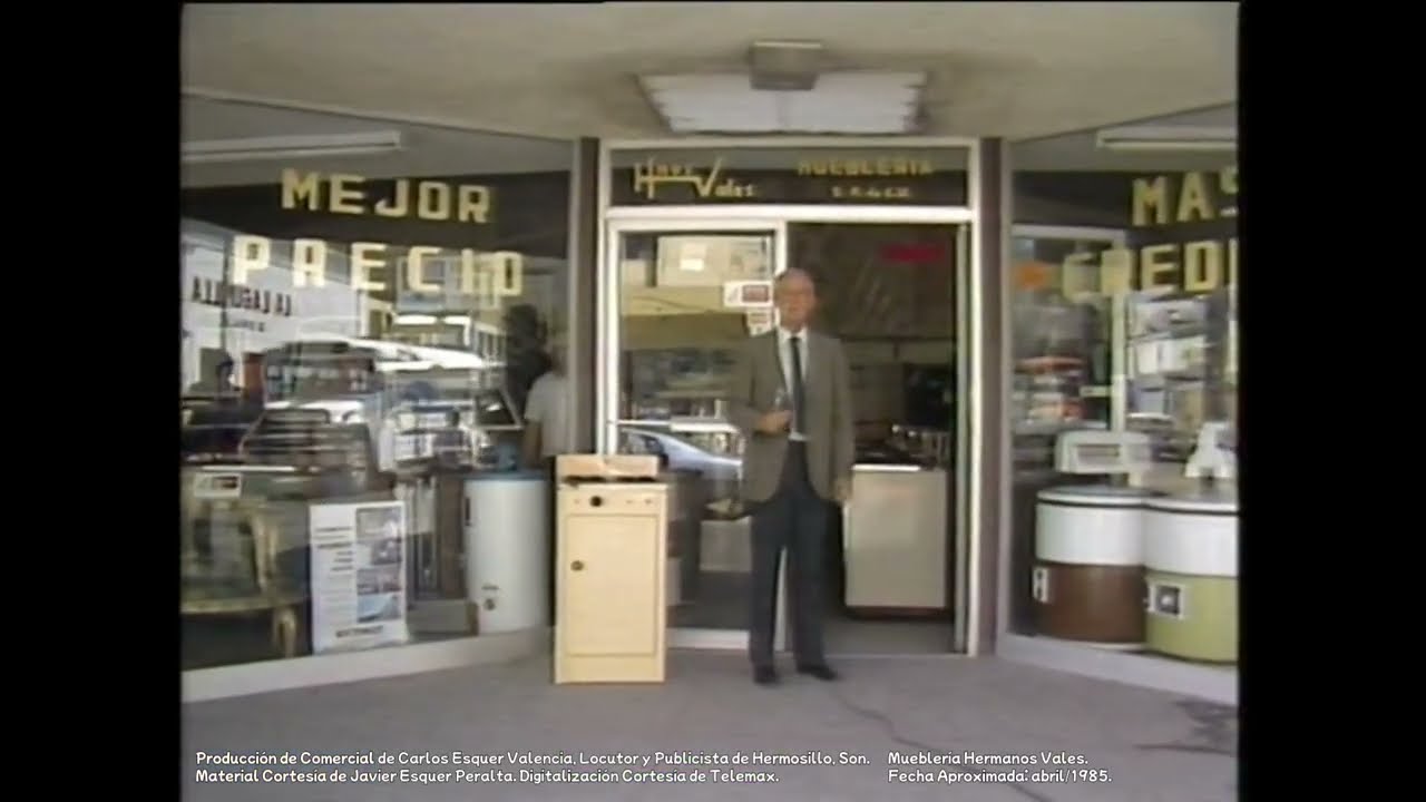 Tomas sin editar y un blooper para anuncio de Mueblería, abril 1985, por Carlos Esquer Valencia.