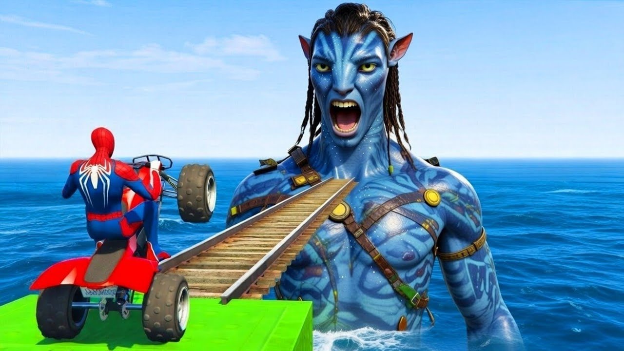 SPIDER-MAN against TUNG TUNG TUNG SAHUR on Motorcycle in RAINBOW SPIDERS BRIDGE | Hunter Spido