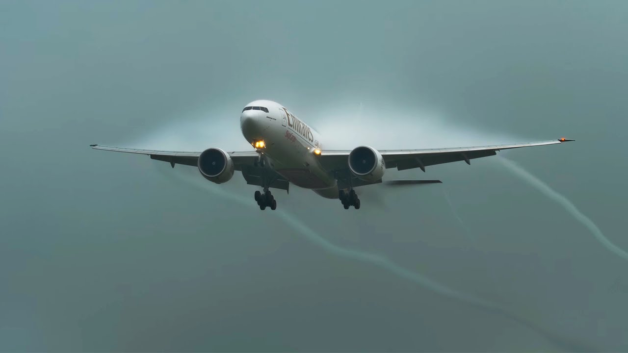 Plane Landing During Stormy Rainy Weather | Storming The Rain Clouds
