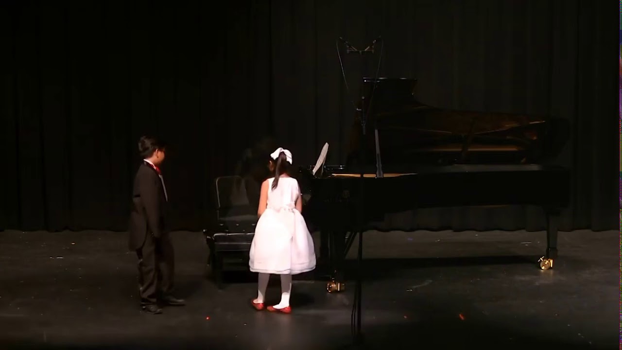 Shalynn Choi (age 8) primo Schubert Militärmarsch Military March four hand piano duet JCM