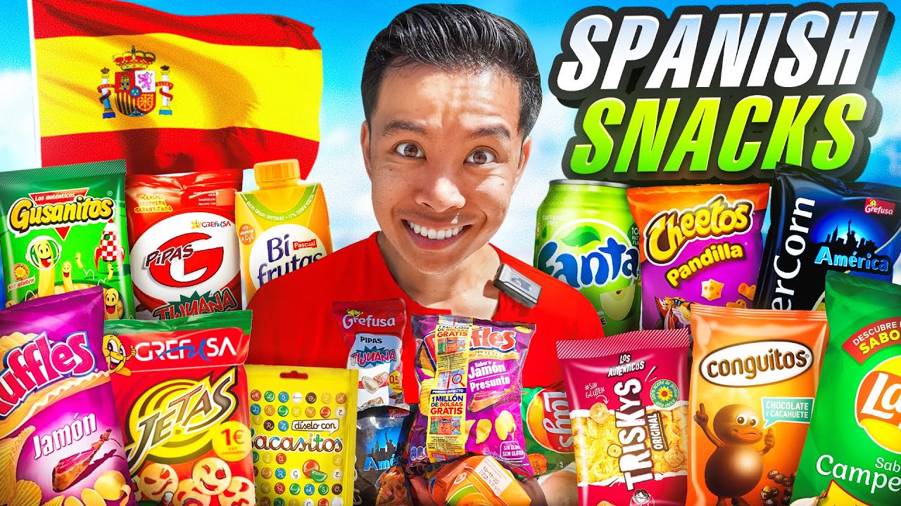 Trying CRAZY Spanish Snacks & Candy For The 1st Time In Spain!