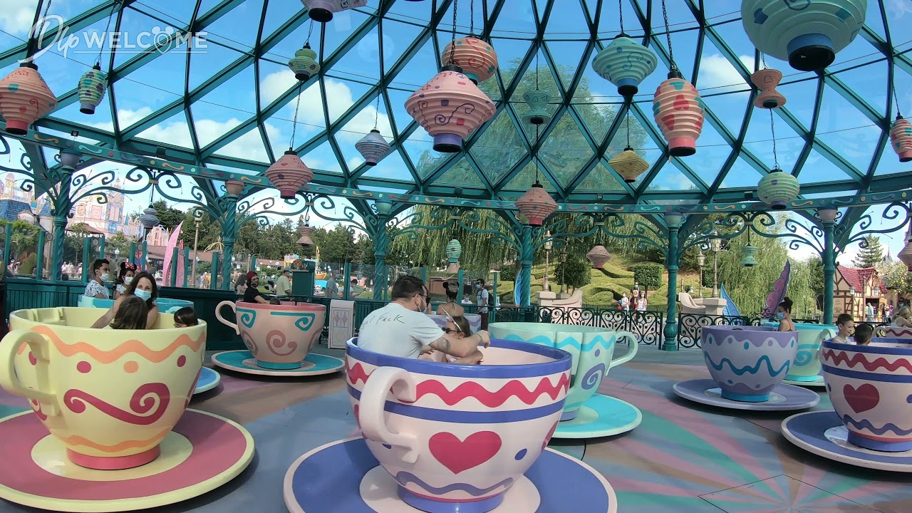 [4K] Mad Hatter's Tea Cups - On Ride - Disneyland Paris