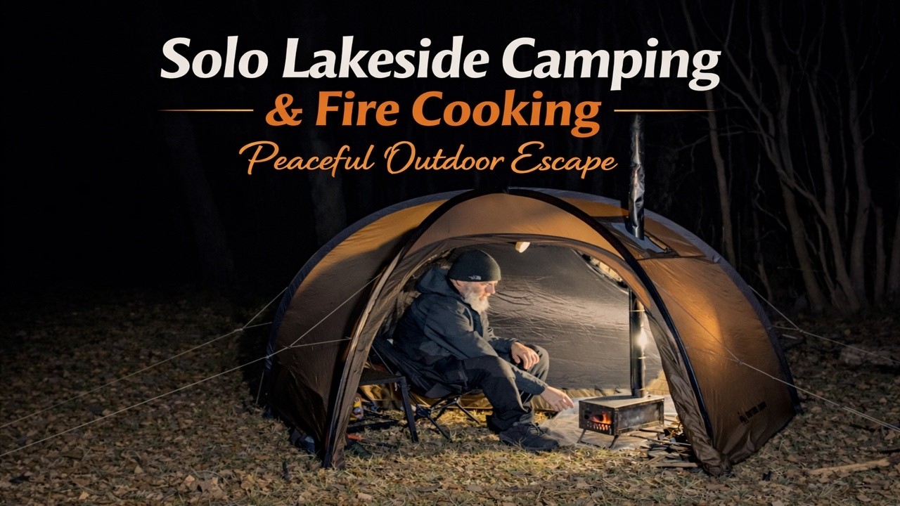 Solo Lakeside Camping & Fire Cooking | Peaceful Outdoor Escape