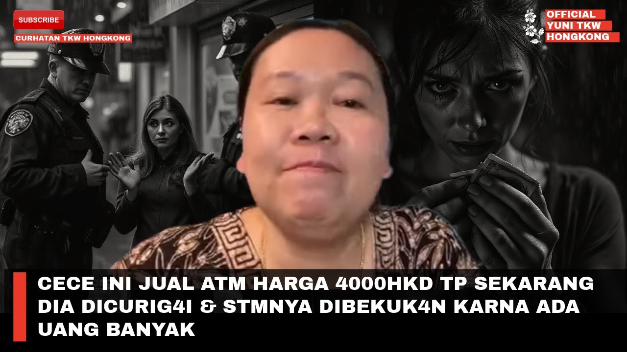 CECE INI JUAL ATM HARGA 4000HKD TP SEKARANG DIA DICURIG4I & STMNYA DIBEKUK4N KARNA ADA UANG BANYAK