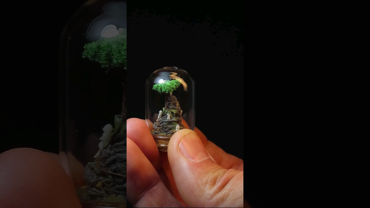 Kodama- The Spirits of The Trees 🌳 #tinythings #diorama #minithings #miniature #anime