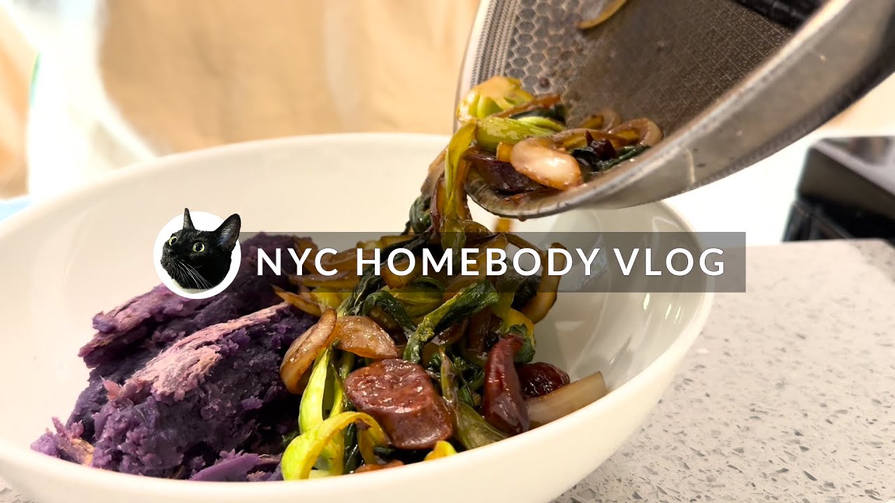 NYC Homebody Vlog | Weekly meal prep, crocheting sunflower granny squares, easy WFH meal