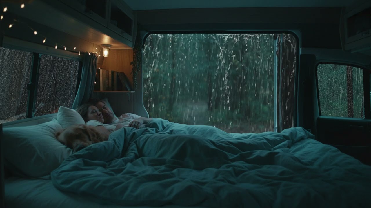 Gentle Rain on a Camping Car Roof – A Natural Sleep Remedy in 5 Minutes