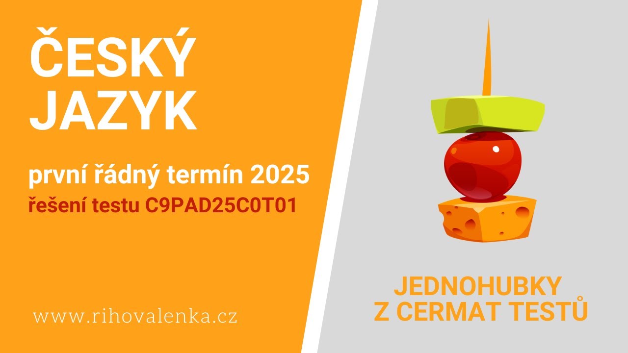 TEST | PŘIJÍMAČKY 2025 | ČESKÝ JAZYK | CERMAT | ŘEŠENÍ | PRVNÍ ŘÁDNÝ TERMÍN