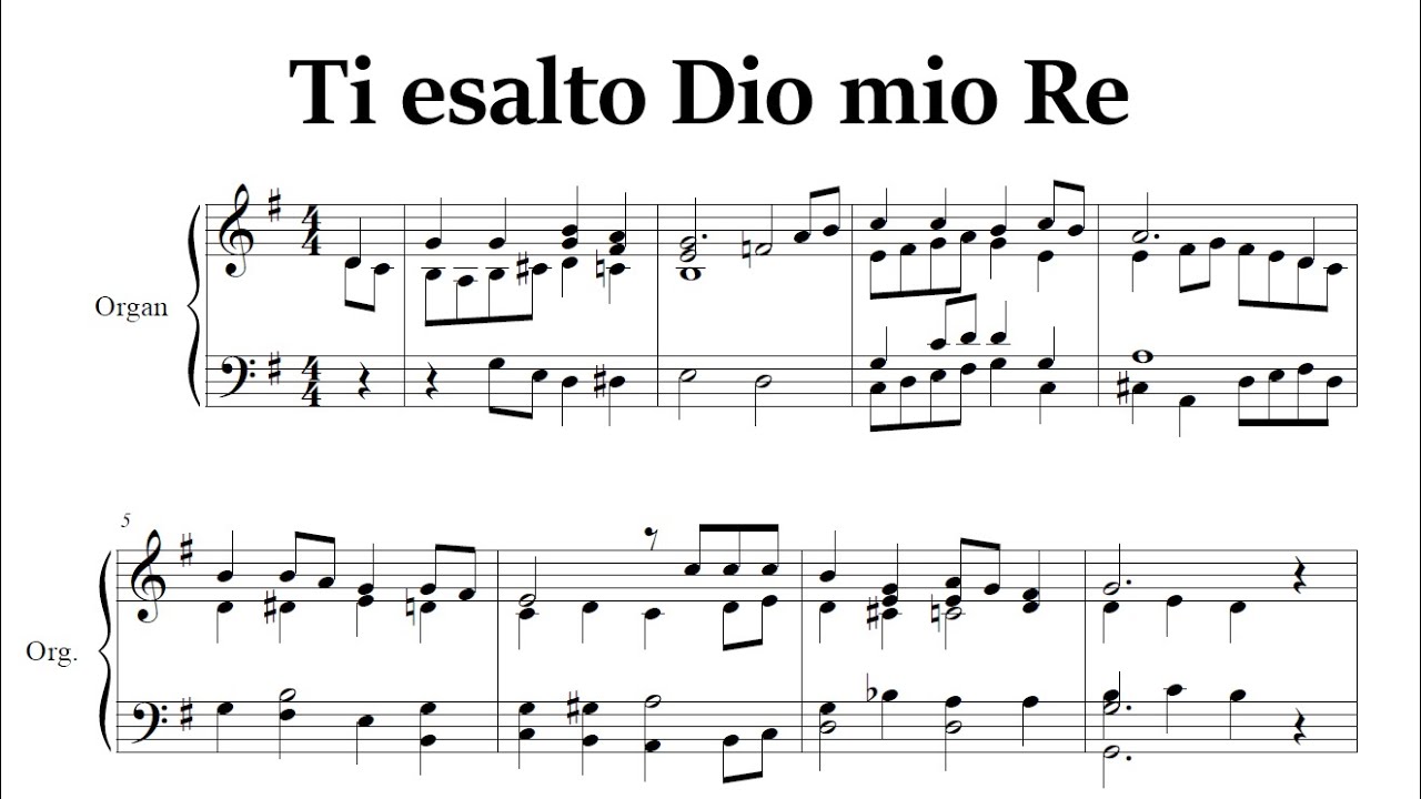 Ti esalto Dio mio Re - Organo solo