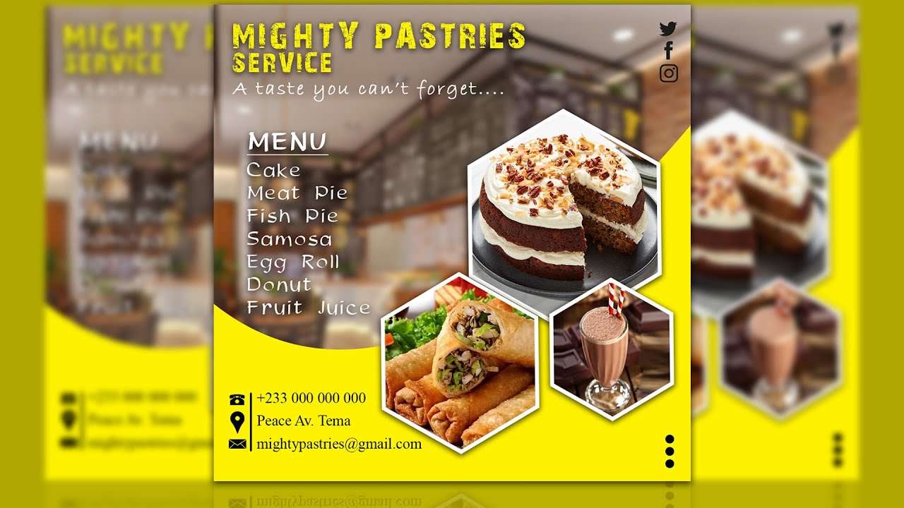 HOW TO DESIGN A PASTRY/BAKERY FLYER IN PHOTOSHOP