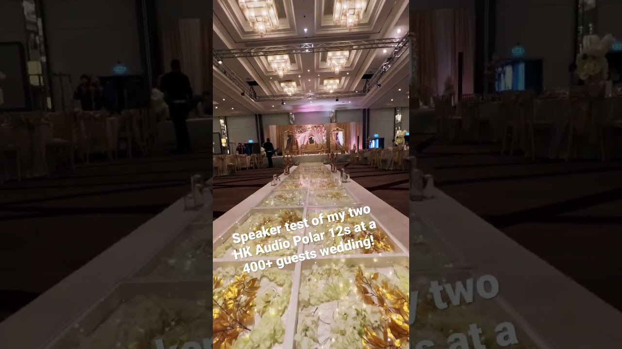 HK a audio Polar 12 speaker test at a large 400+ wedding venue! Crisp speaker system