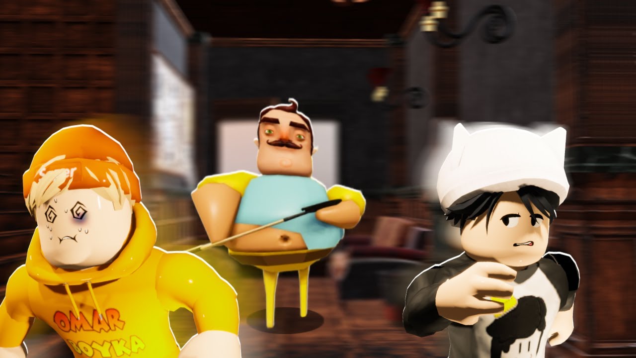 روبلوكس | الهروب من الجار النفسيه ابو كرش مع عمر بويكا 😱😲! Roblox HELLO NEIGHBOR PRISON RUN