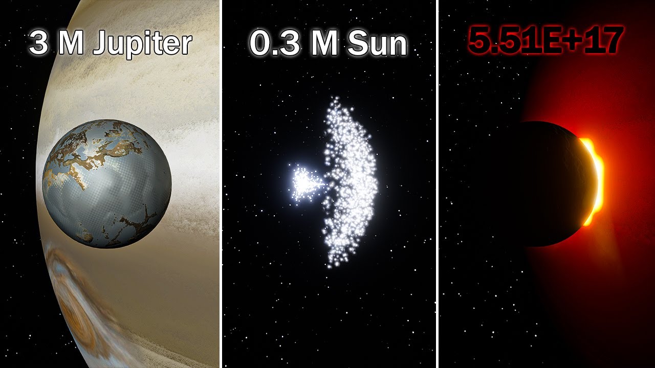 What if you compress the Earth to the weight of a galaxy and collide it with Jupiter?