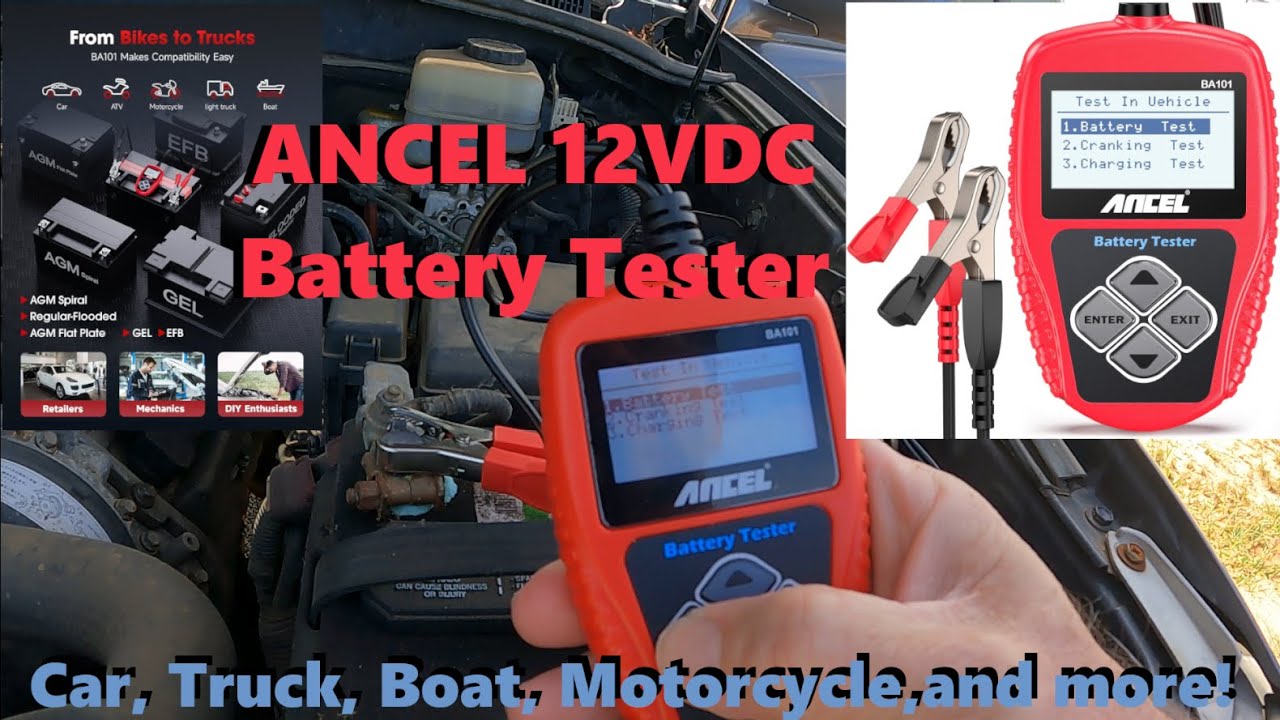 ANCEL BA101 12VDC Battery Tester Car Truck Battery and Alternator Check