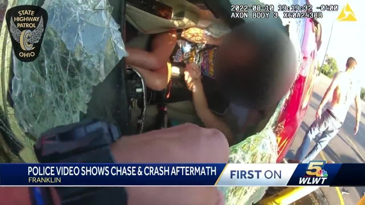 Police dash cam video shows moments leading up to vehicle crash in Franklin