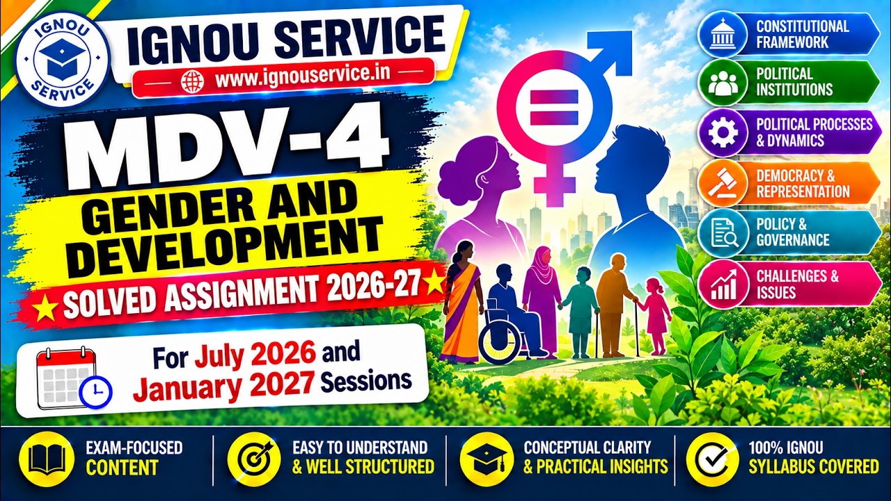 IGNOU MDV-4 Solved Assignment 2026-27 For July 2026 & January 2027 Sessions