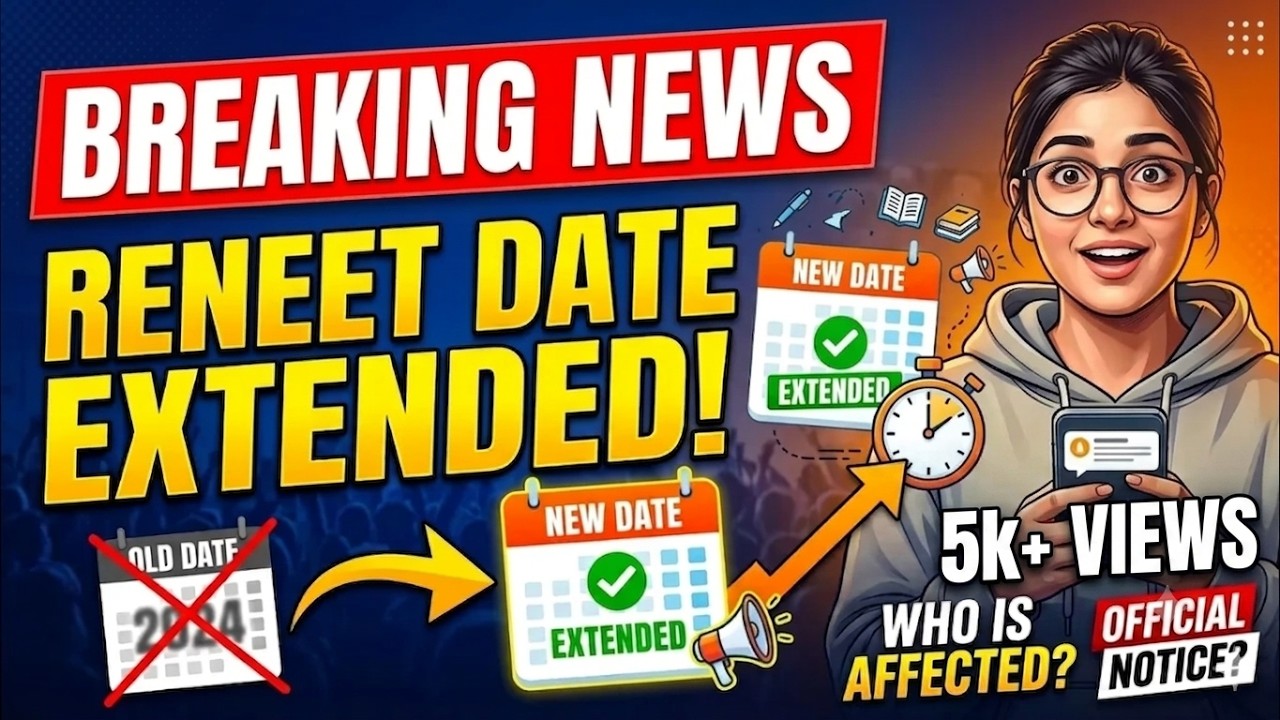 RE-NEET Exam Date Extended! 🚨 Big Official Update Change!NEET 2026: Re-Exam Date POSTPONED? 😱 