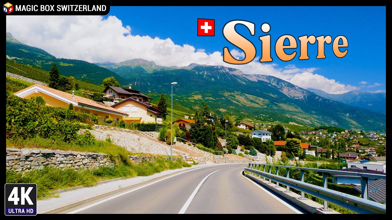 Sierre 4K 🇨🇭 Walking in Crans-Montana & Scenic Drive Road Trip to Sierre - Valais / Wallis Ep#2