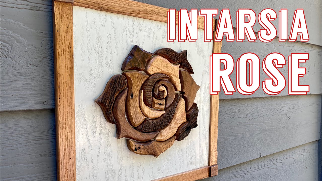 Intarsia Wooden Rose Wall Art DIY / Woodworking