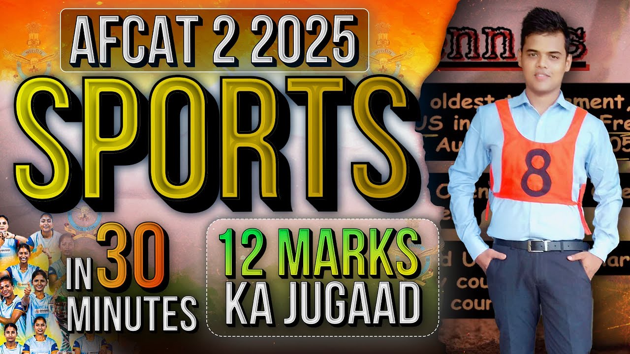 AFCAT 2 2025 Current Affairs - Every Sports Based question for AFCAT 2 2025 in 30 minute.