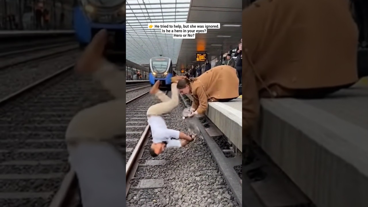 🚆 He Risked His Life for a Cat&hellip; But Look What Happened Next 🐱#cat #sad #shorts