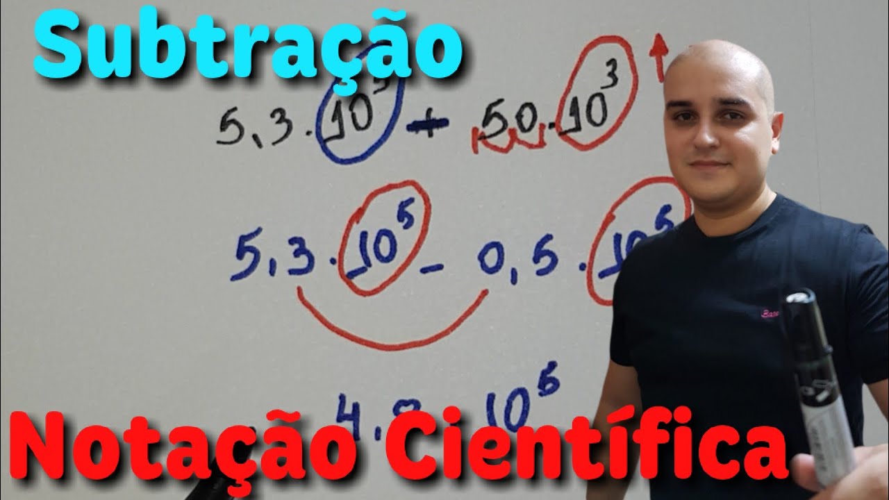 Operações com notação científica - Subtração