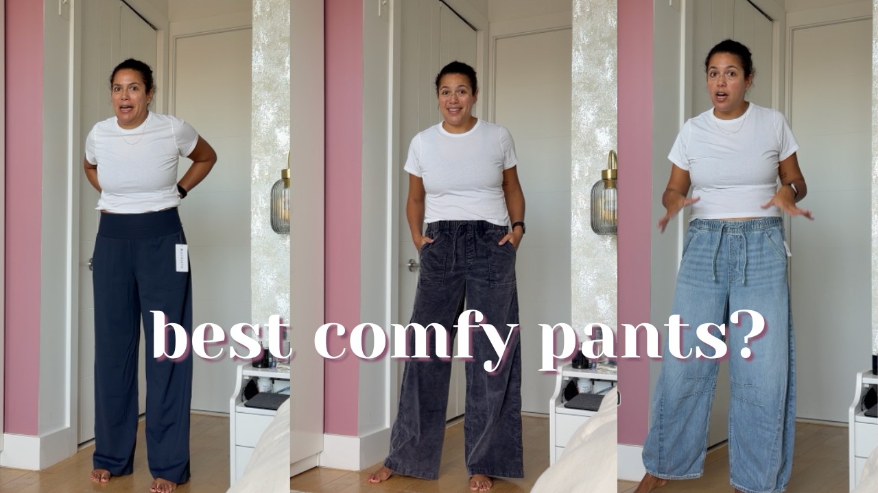 Comfy Work From Home Pants Try-On | Tall-Friendly, Elastic Waist, Real Pants