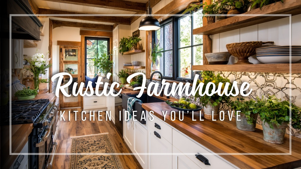 Rustic Farmhouse Kitchen Ideas with Open Shelves, Apron Sinks & Wood Accents
