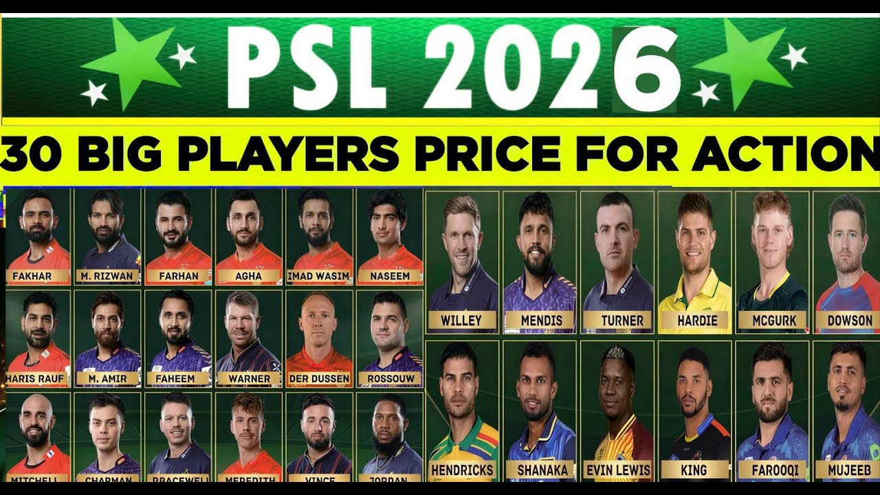 PSL 2026 | 30 Big Players Base Price 4.2 Crore 💰 | Full Players List | HBL PSL 11|Supersport786