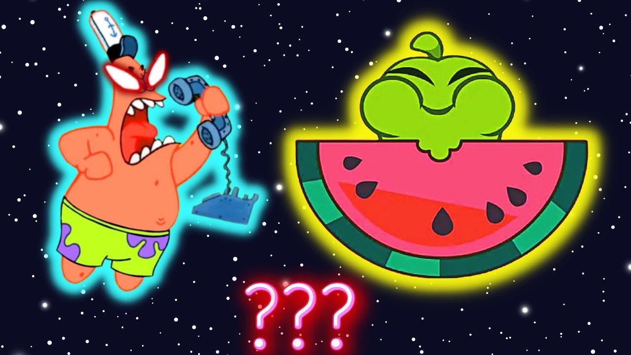 5 Om Nom and Nibble Nom and Patrick Eating Watermelon Sound Variations in 60 Seconds