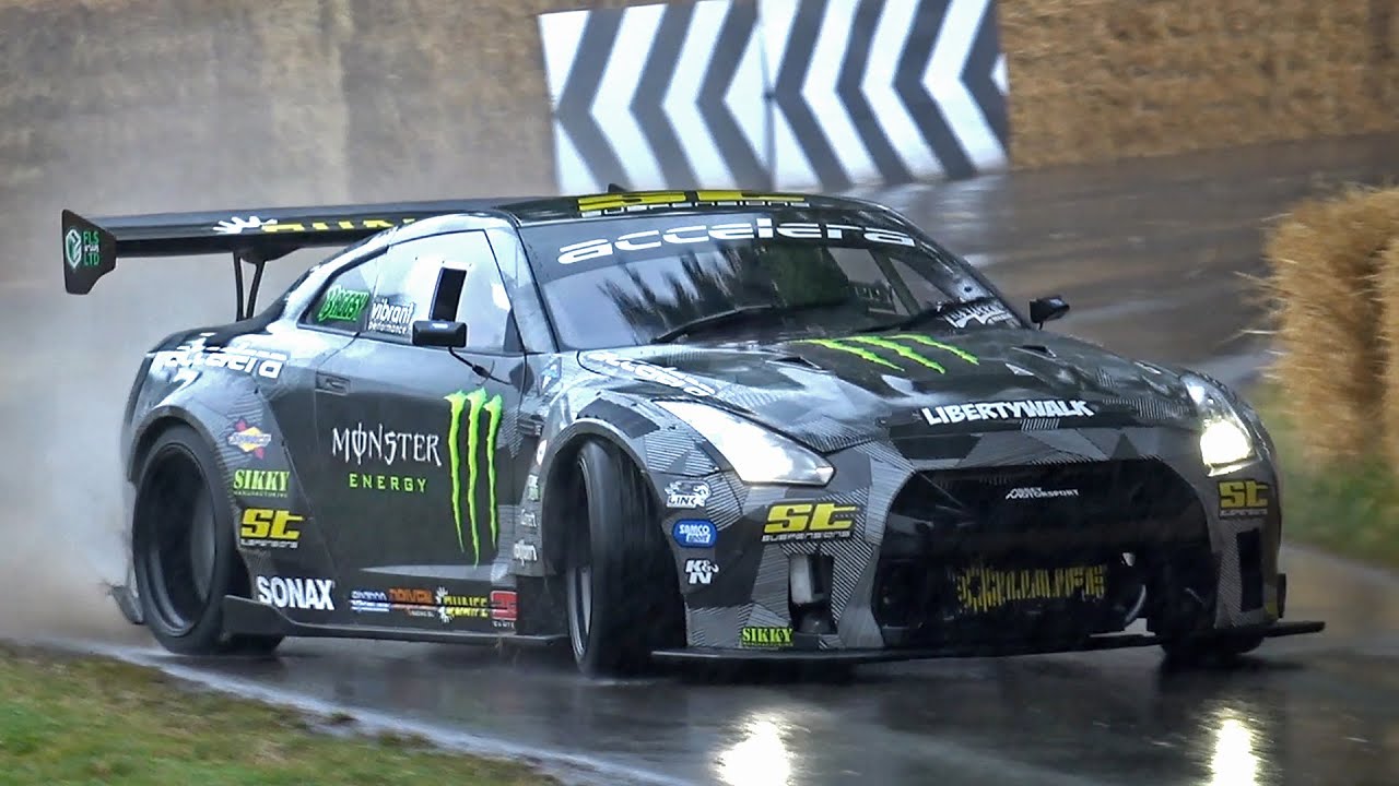 Nissan R35 GT-R Liberty Walk (1200HP) LSX 454 Turbo V8 Engine - Flames, Drifts, Accelerations!
