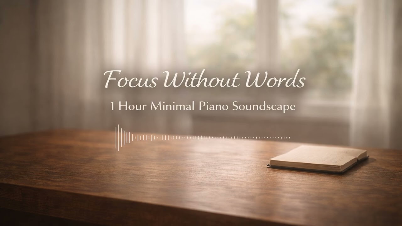 Focus Without Words | 1 Hour Minimal Piano Soundscape | Quiet Pages Studio