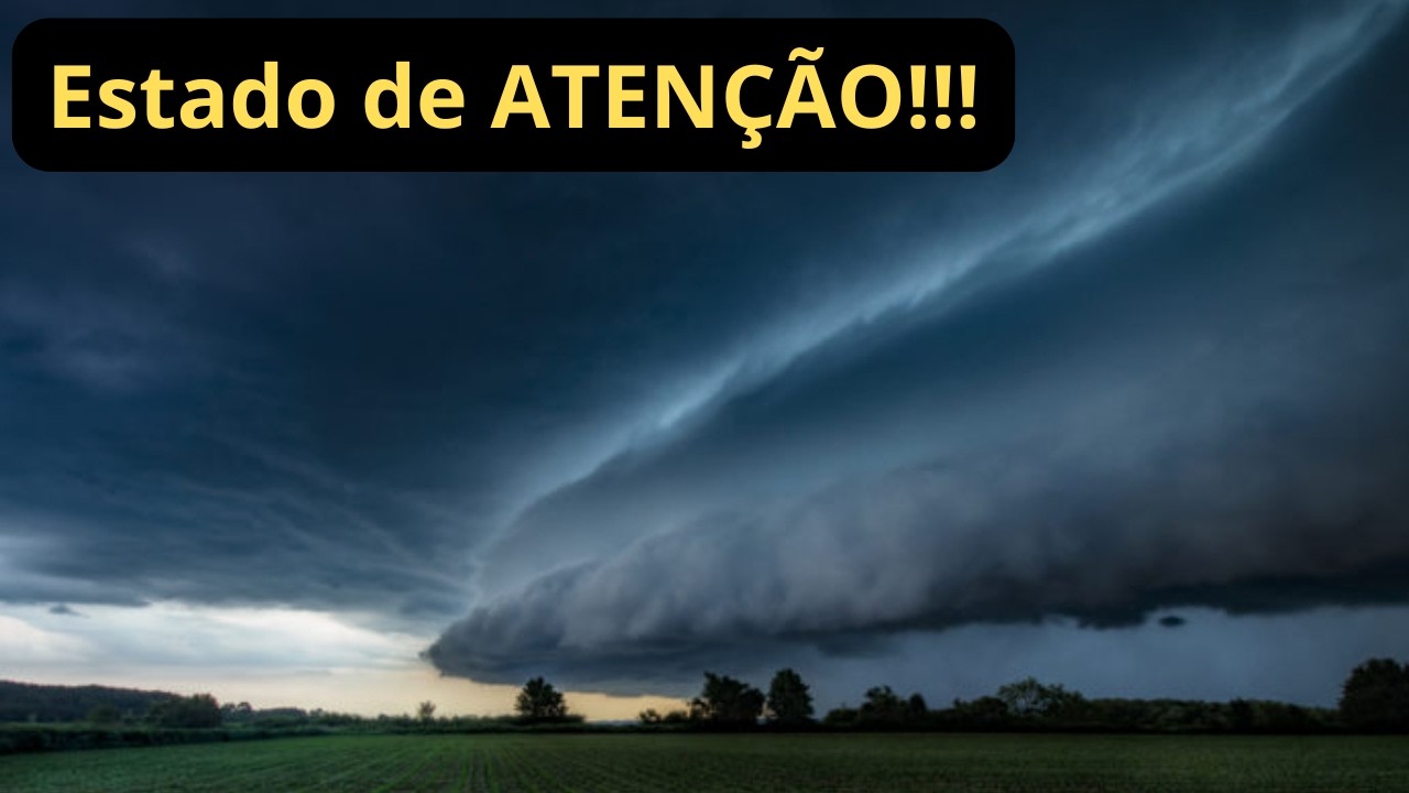 Estado de ATENÇÃO: Risco de tempestades no RS.