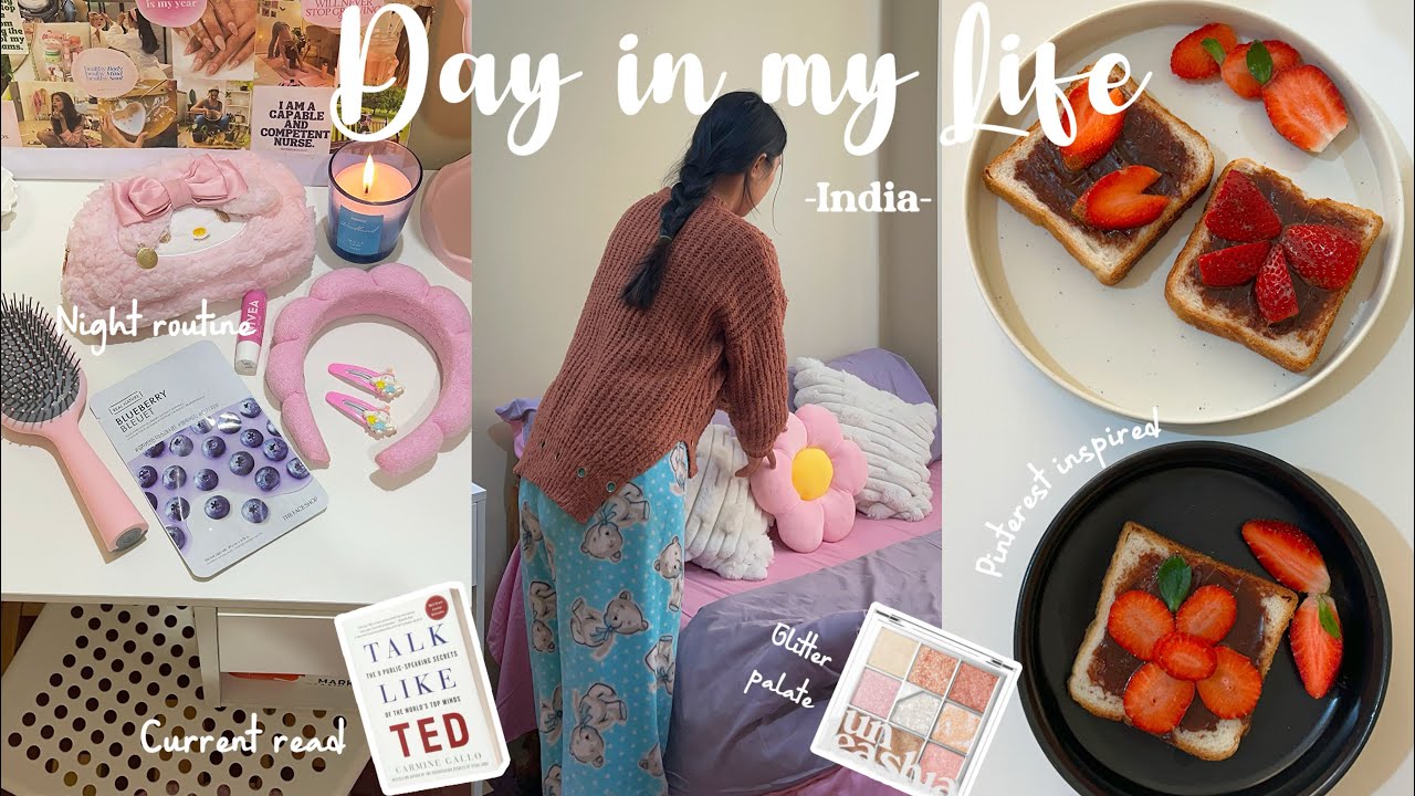 A day in my life in India 🍵🥐 Cozy night routine, grwm 🩰 Productive daily routine, Indian aesthetic