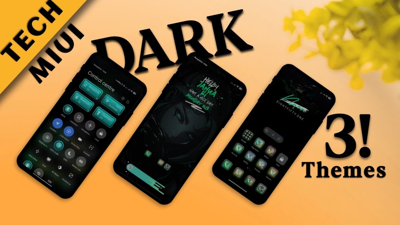 DARK Miui 12 VIP Themes | MIUI DARK Theme Customization | Control Centre MIUI 12