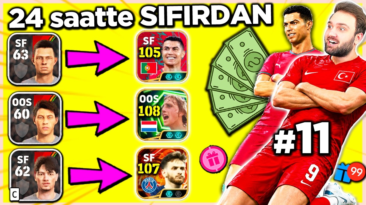 T&Uuml;M SERİNİN REKORU KIRILDI 🔥🔥 24 saatte SIFIRDAN 1000TL ile hesap fulledim💰🎁 eFootball 2026 mobile
