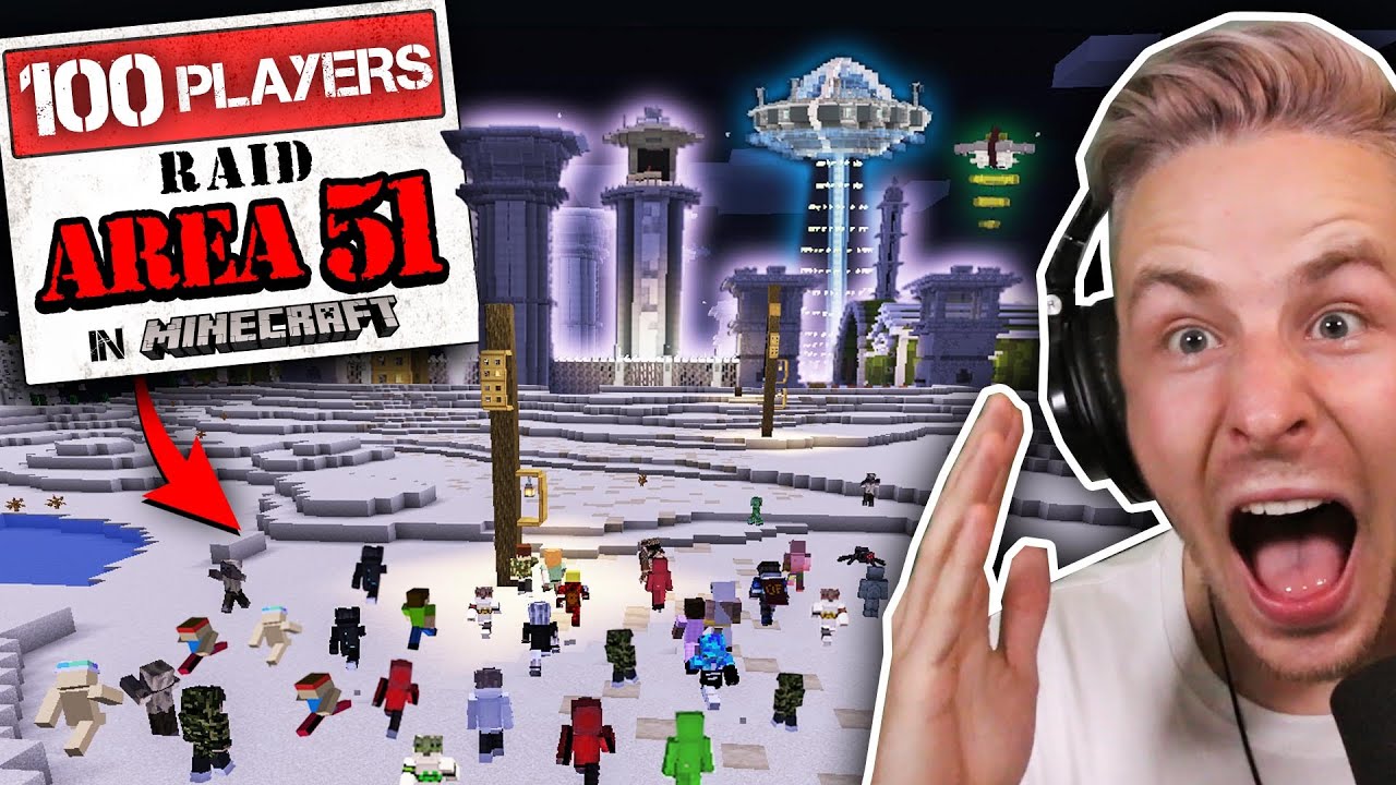 Ihr glaubt NIEMALS, was passiert wenn 100 SPIELER AREA51 in Minecraft raiden...