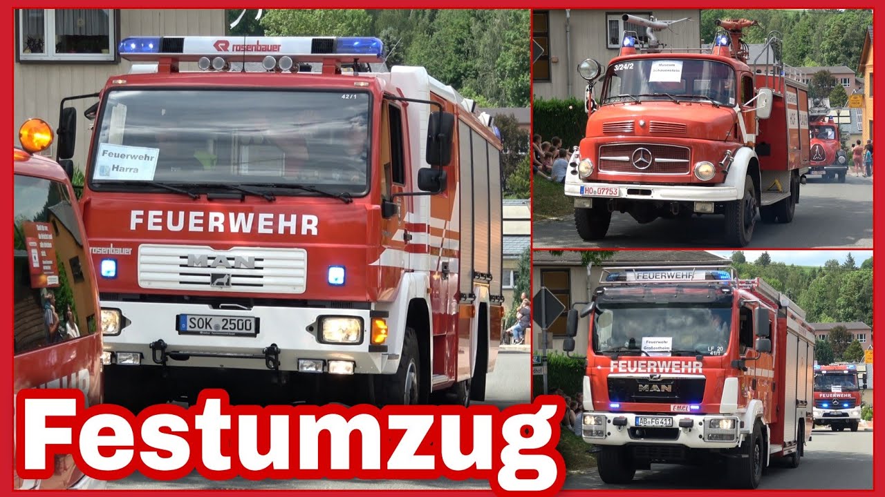 140 JAHRE FREIWILLIGE FEUERWEHR HARRA: Großer Festumzug mit 50 Fahrzeugen