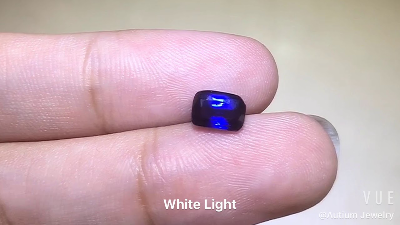 Blue Sapphire Colour Change, Blue Purple Stone, 1.13CT Emerald, Rare Gemstone, K016