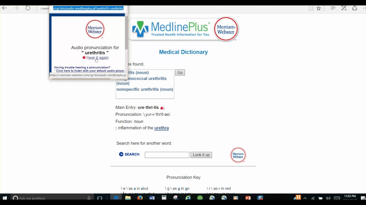 Medical Dictionary for ME1150