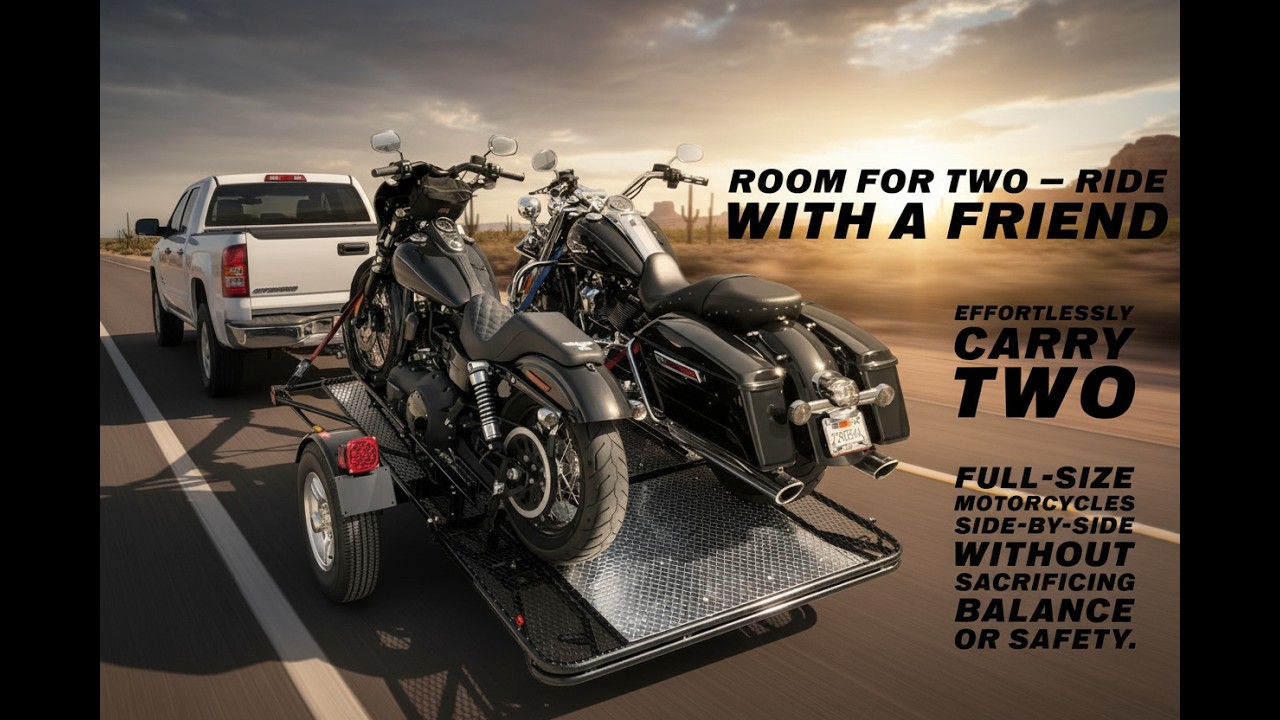 The Best Motorcycle Trailer You’ll Ever Own| Stand-Up Trinity MT3–Hauls 1 2 or 3 Bikes| In Stock Now