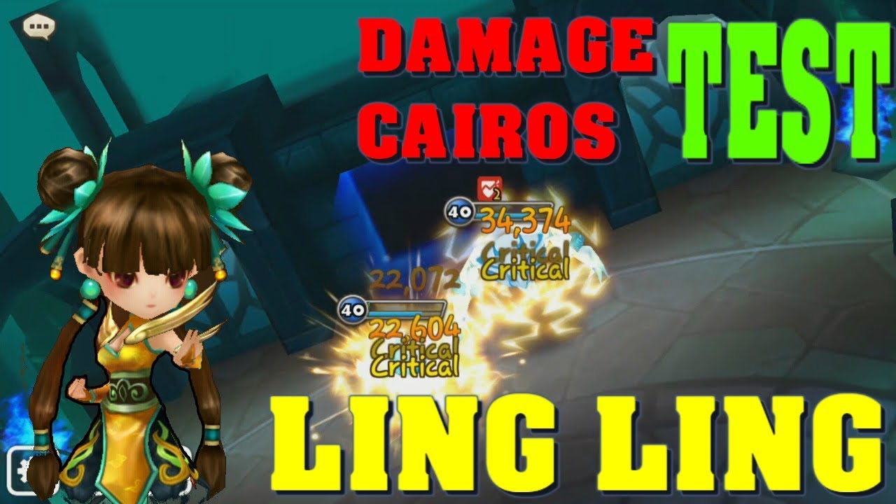 Summoners War - Ling Ling, the Wind Kung Fu Girl, Damage and Cairos test