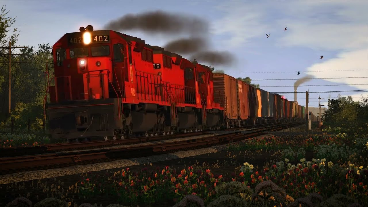 Chicago Great Western SD40's slow roll through Elizabeth, IA