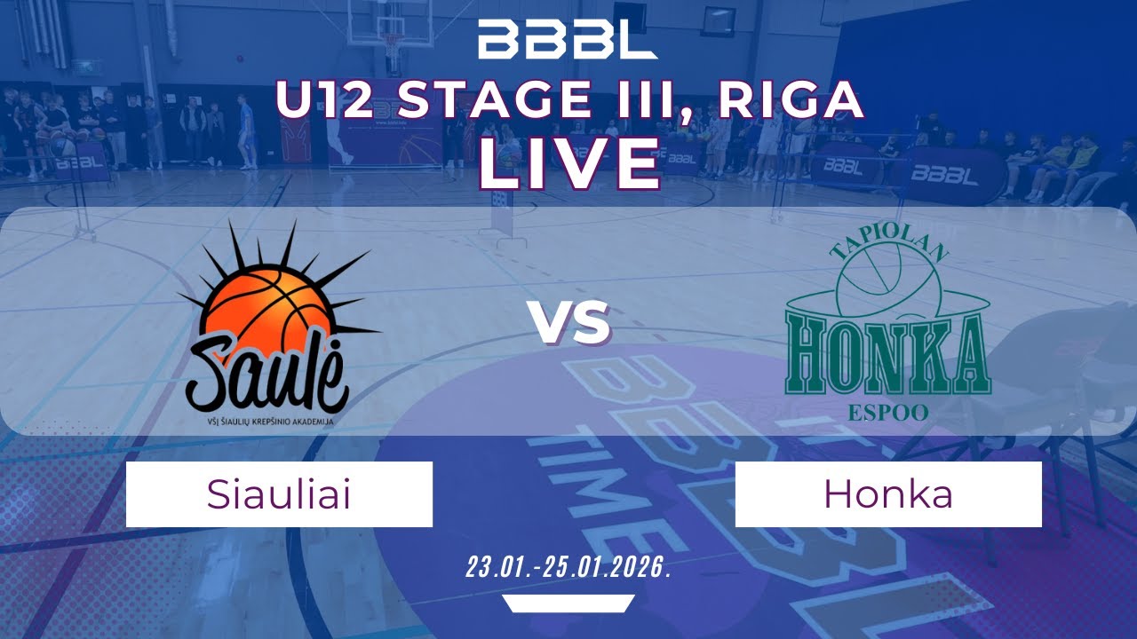 Šiauliai KA Saule 2014 vs Tapiolan Honka 2014 | BBBL U12 | Stage III