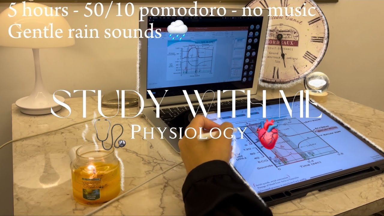 Study with me The Heart’s Physiology 🫀 | 5 hrs - 50/10 pomodoro - no music