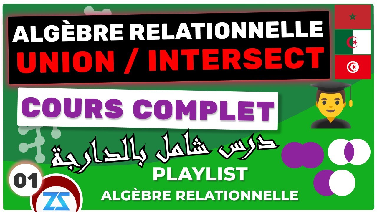 Algèbre relationnelle darija 01 : Operations ensemblistes UNION, INTERSECTION et Différence