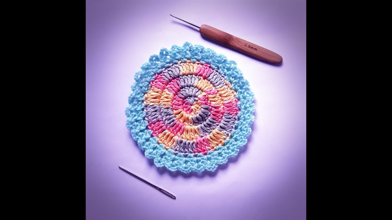 كيفيه عمل قاعده للاكواب او الاطباق بالكروشيه  # How to crochet a placemat # English subtitle